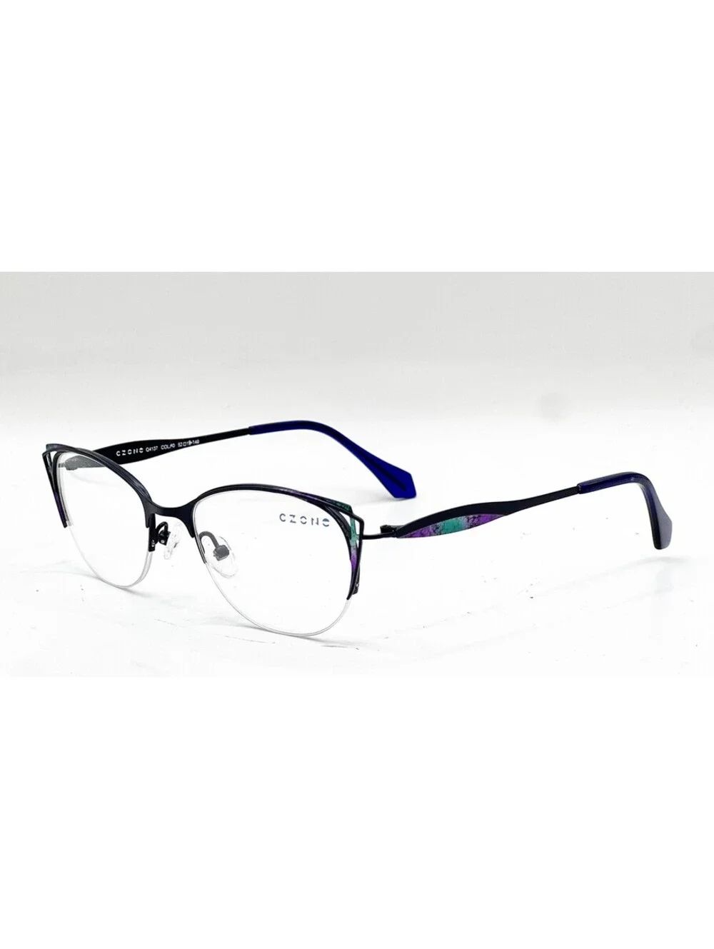 Czone Q4137 60 Blue/Purple/Mint Authentic Eyeglasses 52-19-140